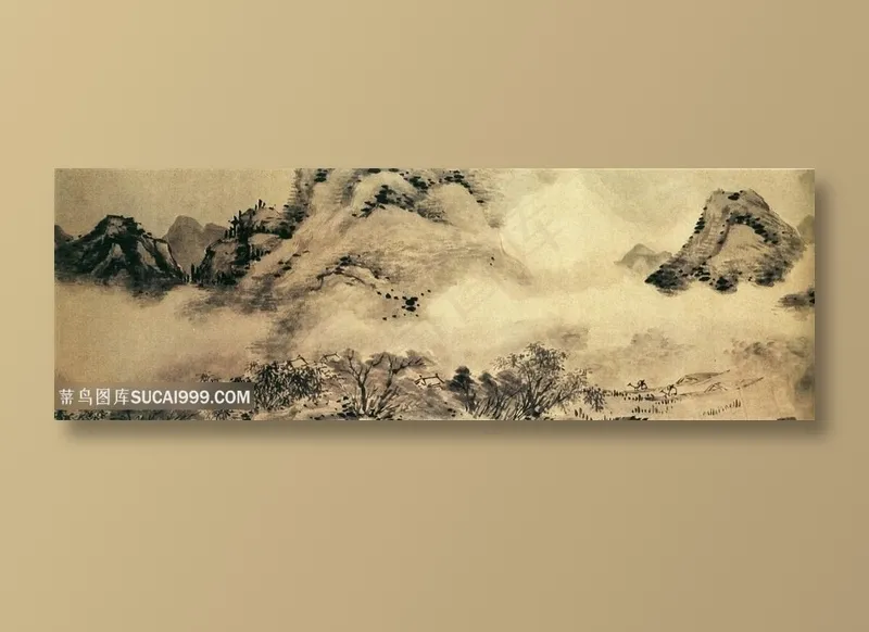 中国风界画仿米山水图 (2)