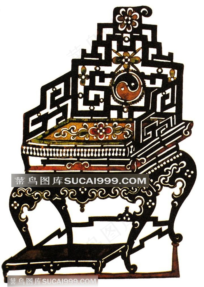 踩脚座椅皮影戏中国风图片