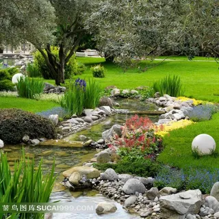 园林系列 - 清新美丽的园林流水景观