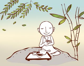 中国风禅意品茶喝茶图