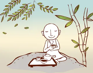 中国风禅意品茶喝茶图