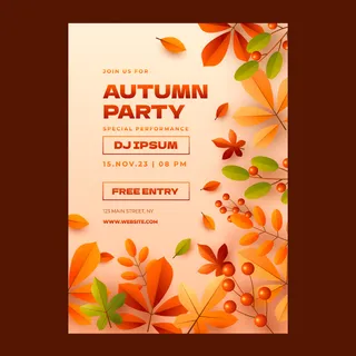 秋季庆典海报模板