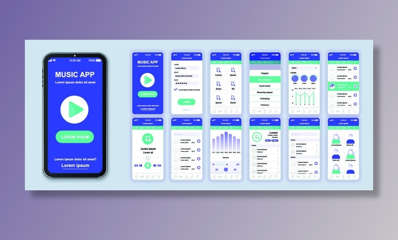 手机移动端整套APP交互UI界面套图作品集EPS矢量图设计素材