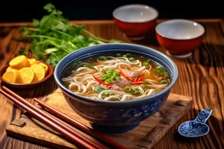 美味的牛肉拉面美食摄影图