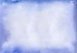 唯美背景蓝色水彩宣纸底纹素材图片