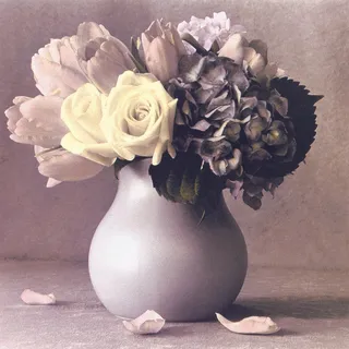 唯美花卉花瓶时尚艺术油画