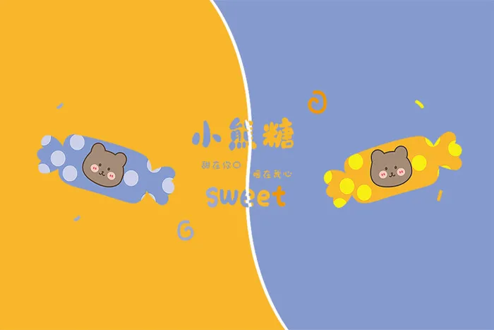 卡通小熊糖背景psd模版下载