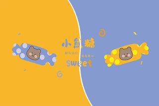 卡通小熊糖背景