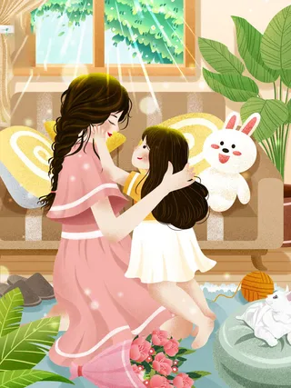 母亲节 母亲节插画 母亲节宣传