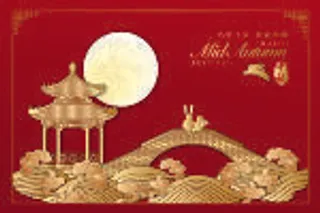 设计中秋节背景风景  