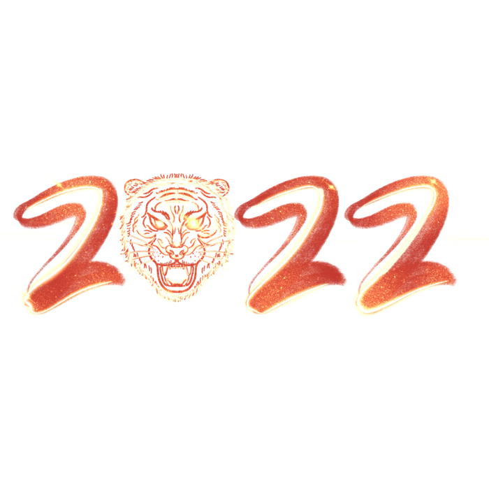 2022新年艺术创意字体虎年3D立体标题数字文字png免抠字素材