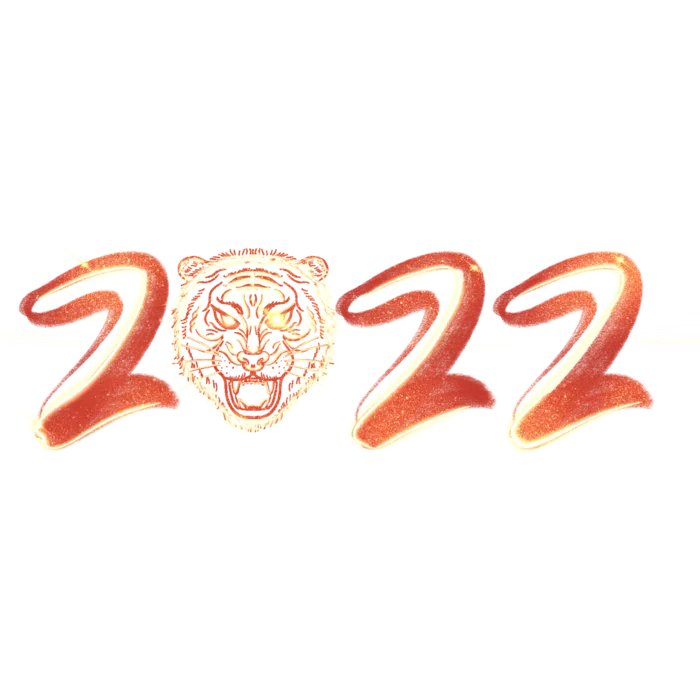 2022新年艺术创意字体虎年3D立体标题数字文字png免抠字素材