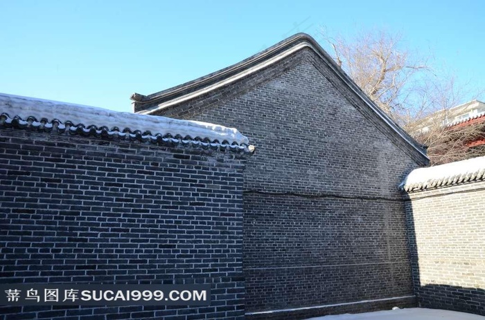 冬季道台府院墙一角