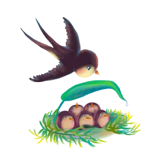 清明元素卡通春天清明节晚春绿色