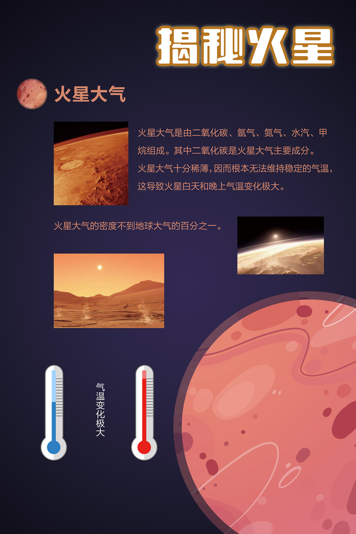 火星是什么宇宙天文科普海报psd模版下载