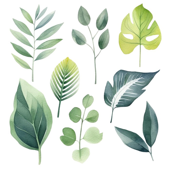 绿叶植物树叶茶壶免抠(1024x1024)