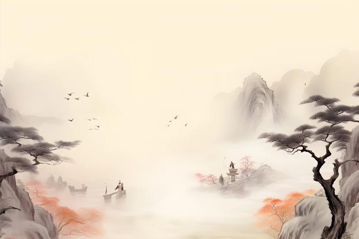 大气山水水墨意境背景