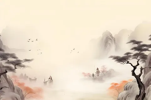 大气山水水墨意境背景