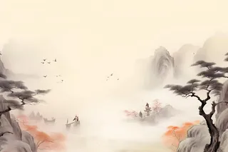 大气山水水墨意境背景