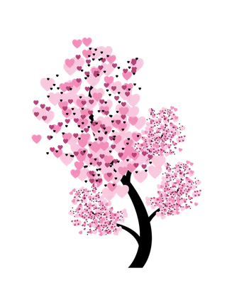 爱心树卡通情人节