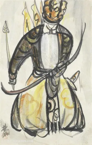 林风眠手绘戏曲艺术插画