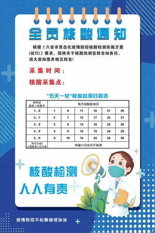 全员核酸检测海报