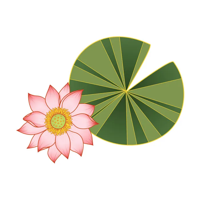 国潮中国风手绘荷花莲花荷叶莲藕植物花卉装饰插画PSD设计素材psd模版下载
