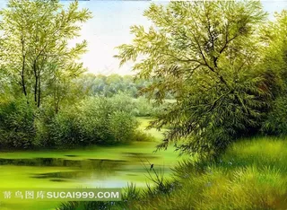 现代抽象风景油画