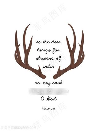 鹿角唯美手绘插画