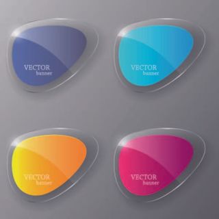 免抠多边形水晶标签