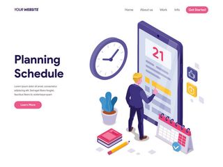 扁平化人物场景办公互联网等距ai矢量设计网页海报UI素材插画