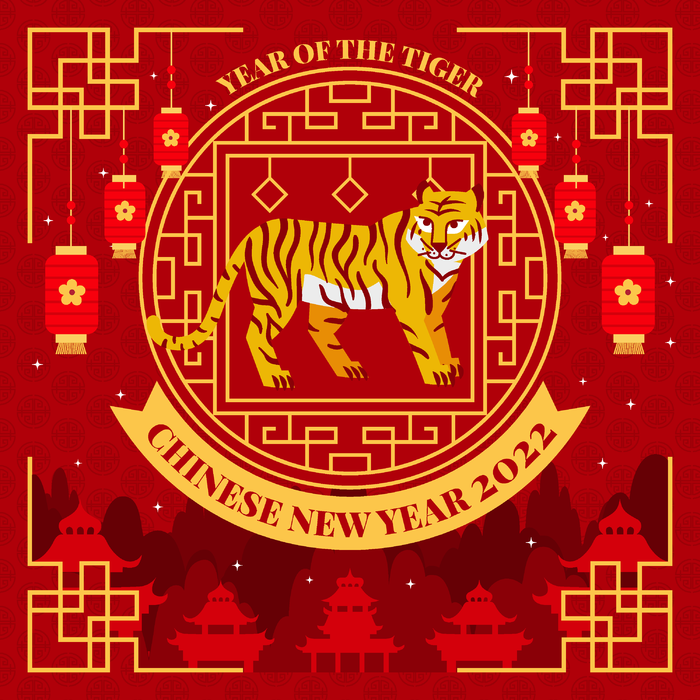 新年虎年中国风剪纸ai矢量模版下载