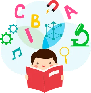 读书人物卡通男孩少儿兴趣班