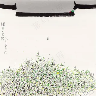 吴冠中手绘唯美花卉房子装饰画 吴冠中手绘唯美花卉房子装饰画