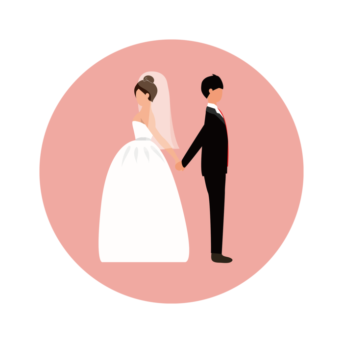 婚纱卡通人物婚礼白纱结婚婚纱摄影手绘