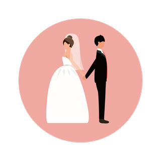 婚纱卡通人物婚礼白纱结婚婚纱摄影手绘