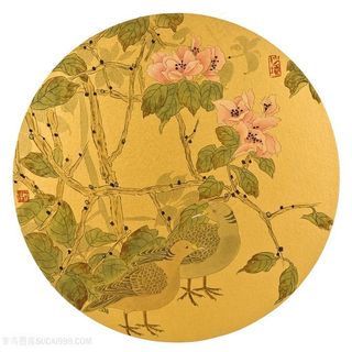 鸳鸯复古时尚装饰画