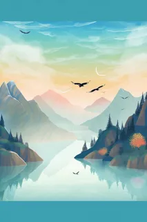 国潮仙鹤蓝色背景