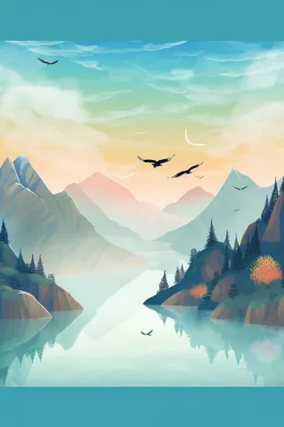 国潮仙鹤蓝色背景