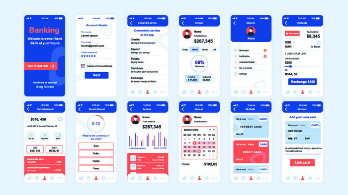手机移动端整套APP交互UI界面套图作品集EPS矢量图设计素材