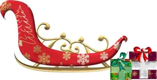 圣诞老人雪橇 PNG免抠