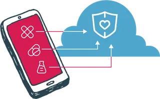 网上办公卡通简笔科技kv主视觉素材