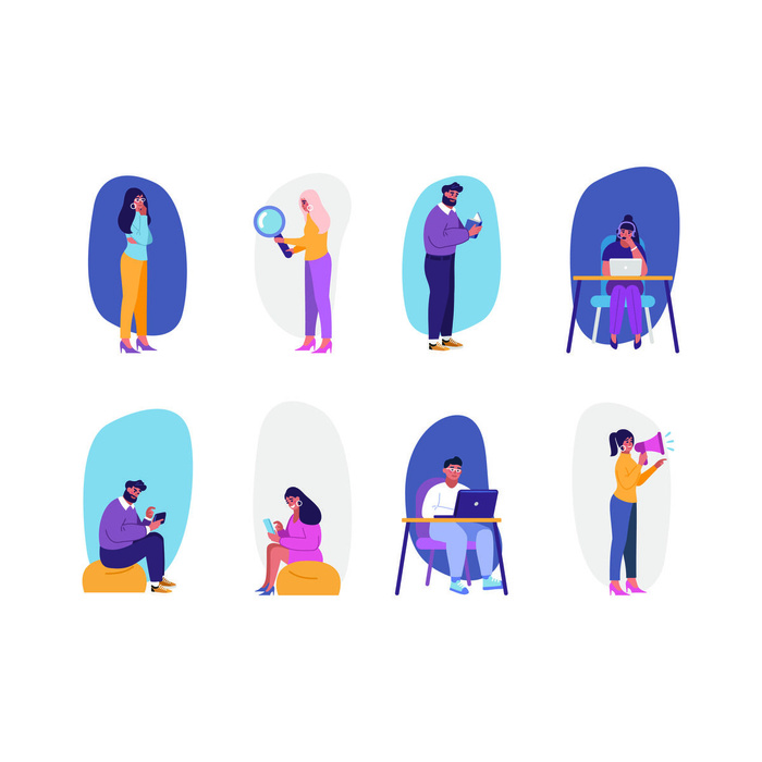 扁平化人物场景办公互联网等距ai矢量设计网页海报UI素材插画
