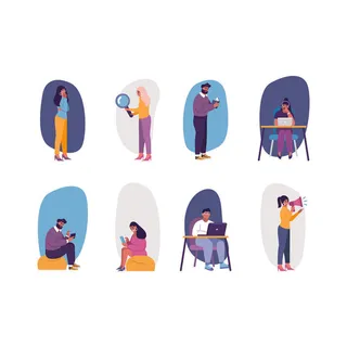 扁平化人物场景办公互联网等距ai矢量设计网页海报UI素材插画