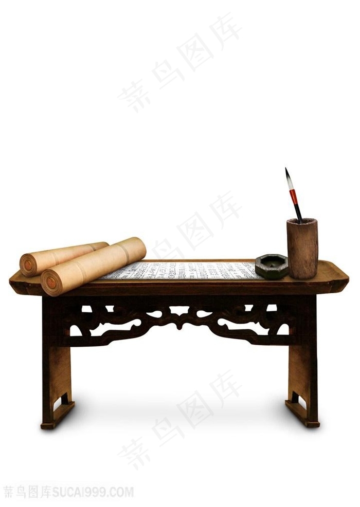 中国古典文房四宝书案素材