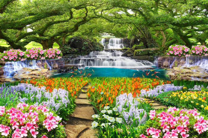 山水花卉花园风景