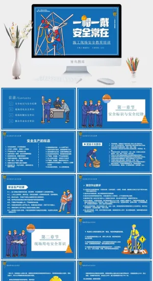 安全生产PPT模板预览图