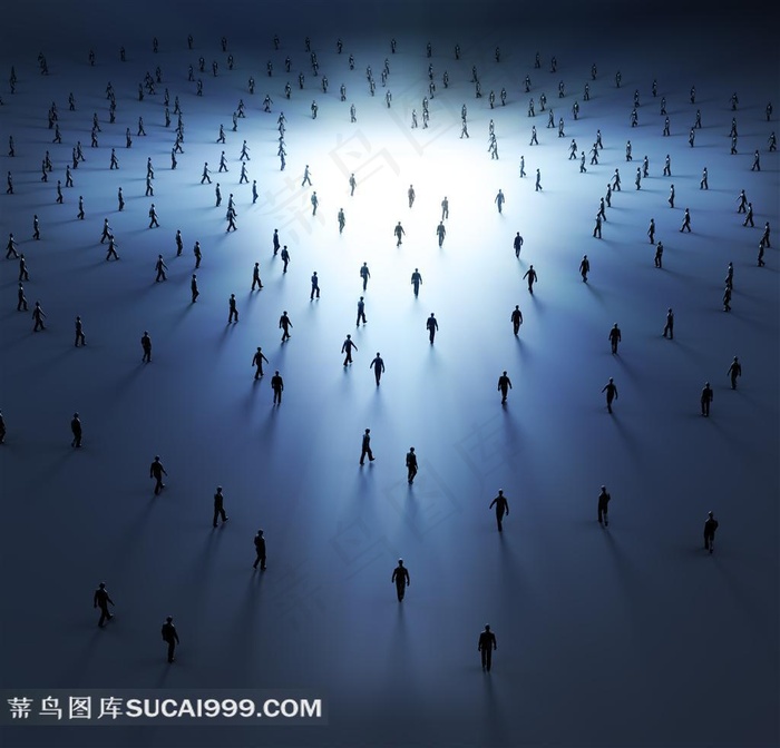 往白色亮光处聚拢的一群人高清图片