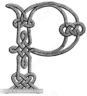 时尚花纹字母P 时尚花纹字母P