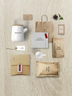 高端品牌茶叶包装盒纸袋智能贴图样机产品效果图展示PSD素材模板 高端品牌茶叶包装盒纸袋智能贴图样机产品效果图展示PSD素材模板